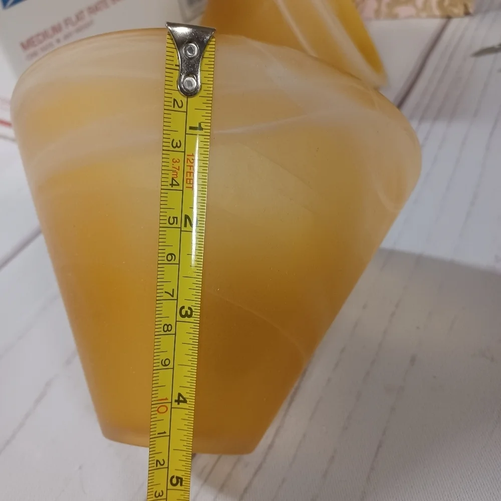 HEAVYWEIGHT Twin Glass Pendant Light Cover Creamy Caramel Tan Sconces Set
